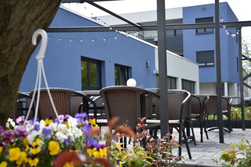 Blumen auf der Terrasse